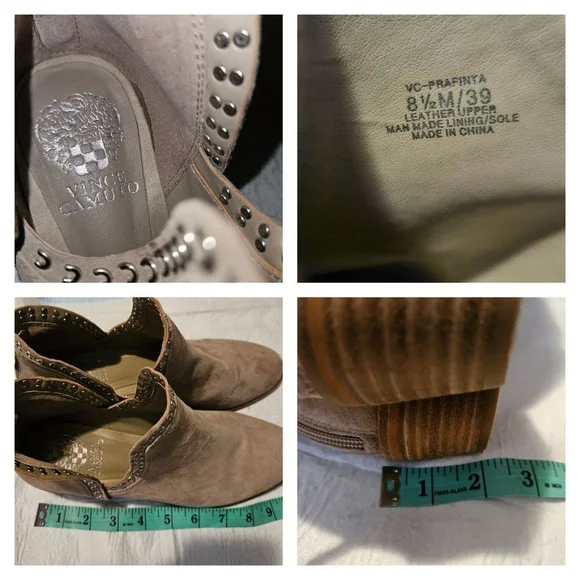 Vince Camuto Prafinta Suede Ankle Booties - Size 8.5 Block Heel - Picture 5 of 12